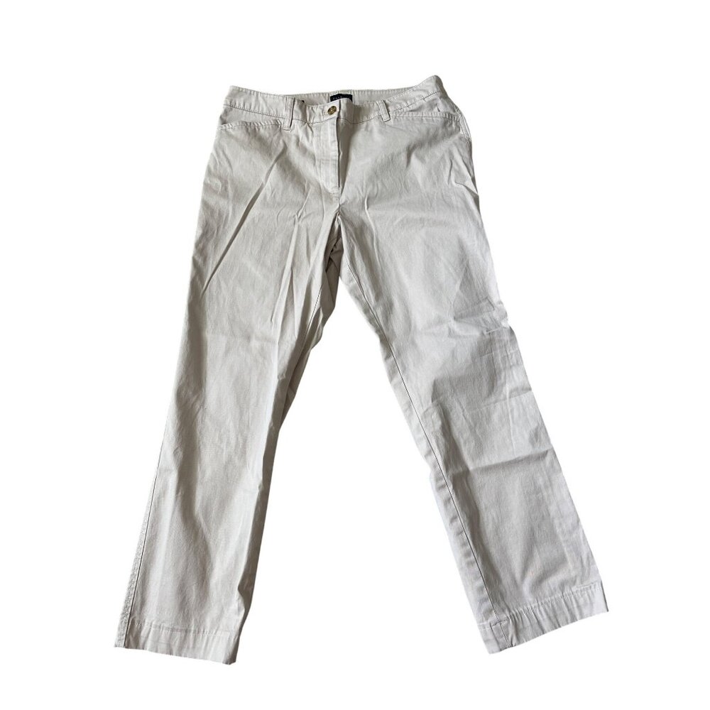 Talbots Women's Cotton Size 12 The Perfect Chino Pants Beige Light Khaki Career